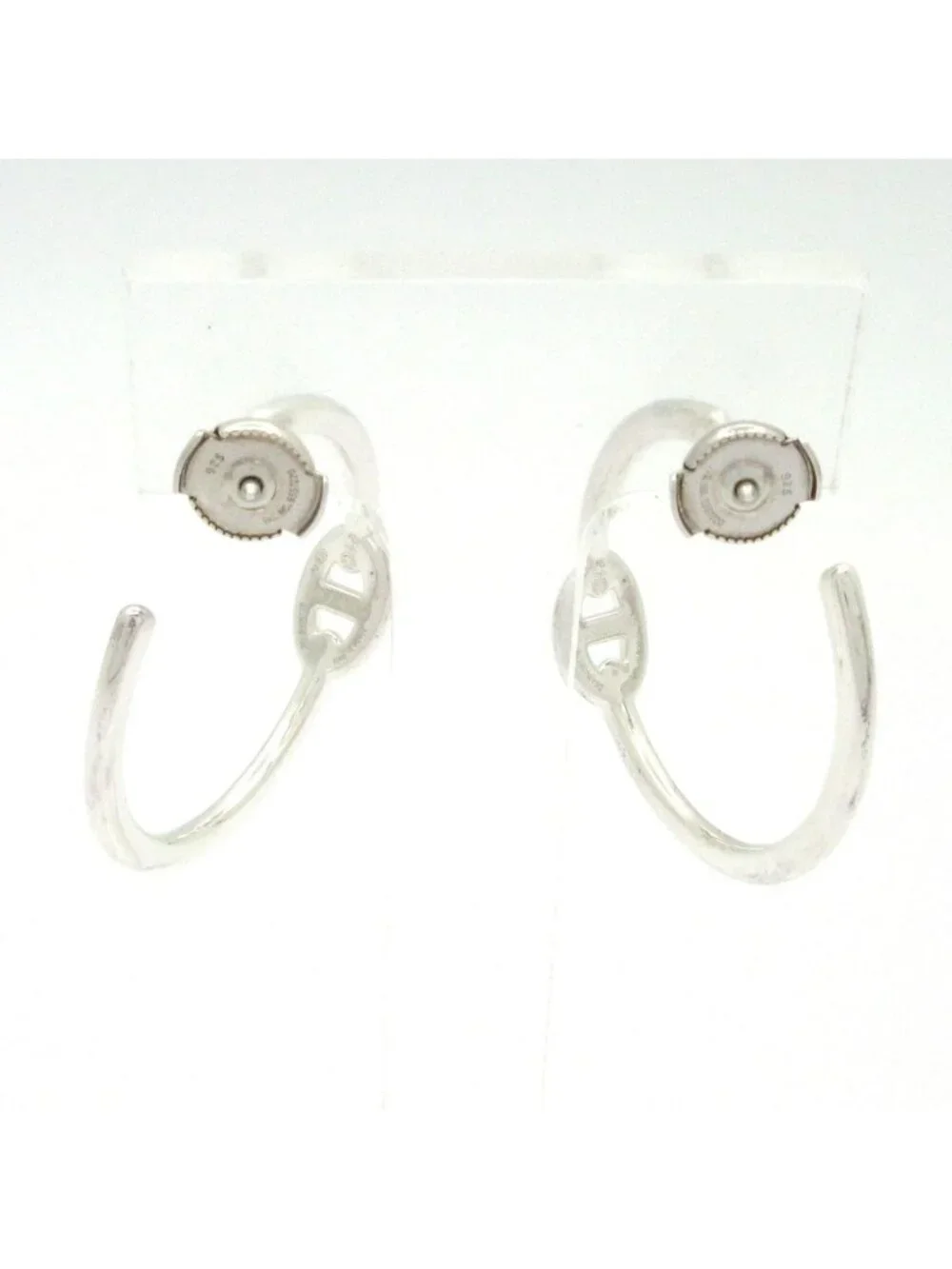 Hermes Earrings Chaine D'Ancre Enchainee Silver